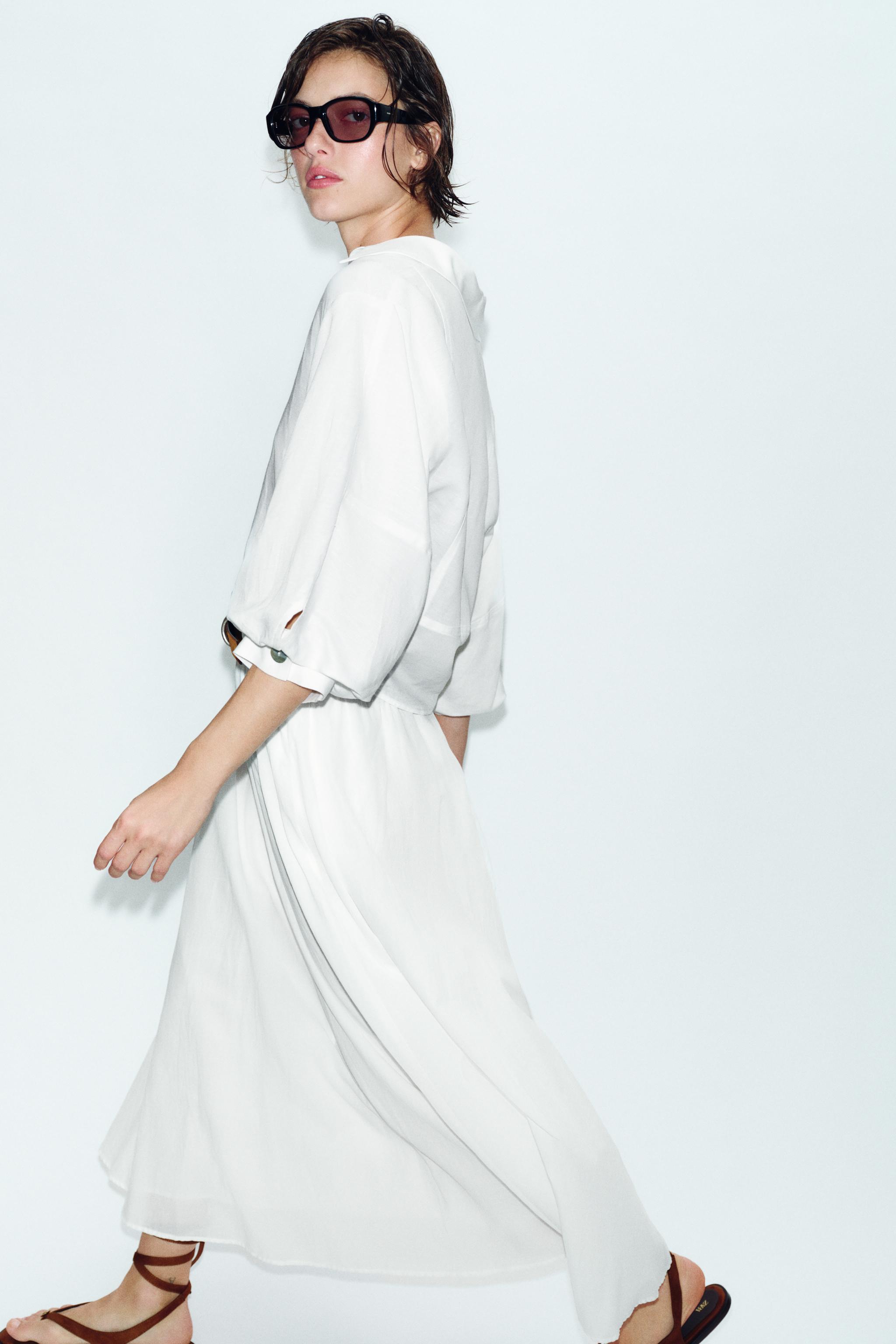 CHEMISE À MANCHES BOUFFANTES EN LIN